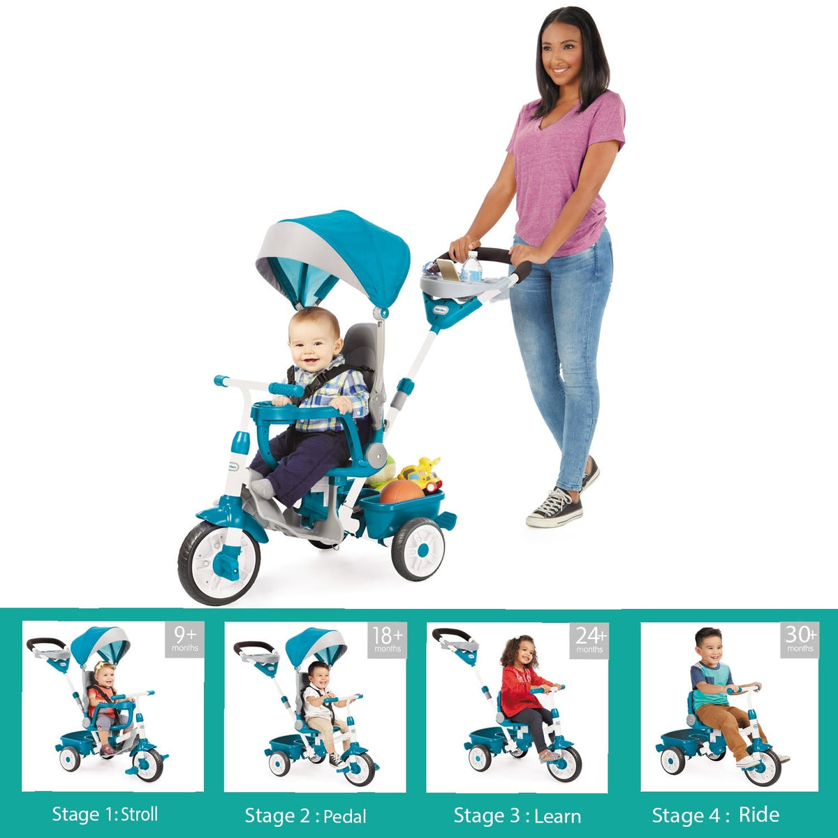 Perfect Fit 4-in-1 Trike - Teal | Little Tikes | Little Tikes Popular