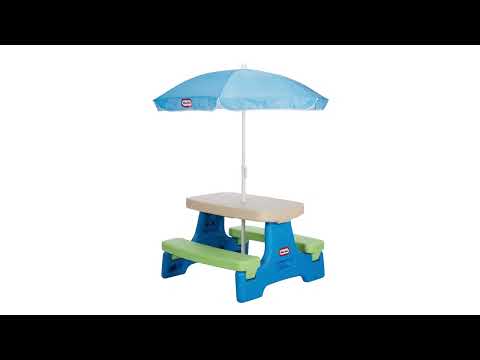 Easy Store Jr. Play Table with Umbrella - Blue/Green | Little Tikes Discount