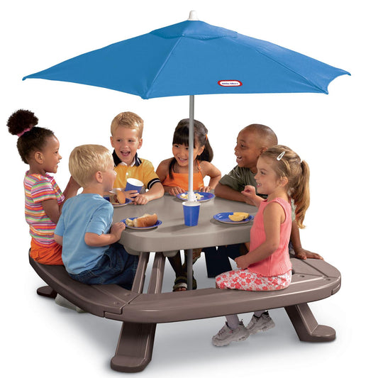 Fold 'n Store Picnic Table with Market Umbrella | Little Tikes Signature